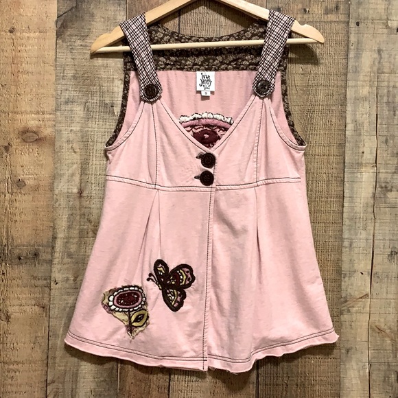 ivy jane Tops - Ivy Jane Embroidered Appliqué Vest Top Small Flower Butterfly